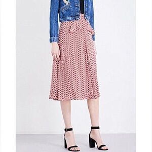 MAJE Joaklyn floral midi skirt